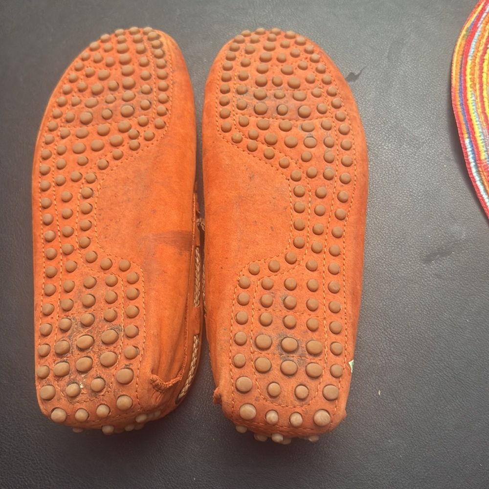 DROVER Vibrant Orange Moccasin Slip-On Loafers - Picture 2 of 3